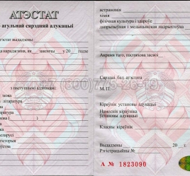 Аттестат о Полном Среднем Образовании Беларуси 2016г в Благовещенске